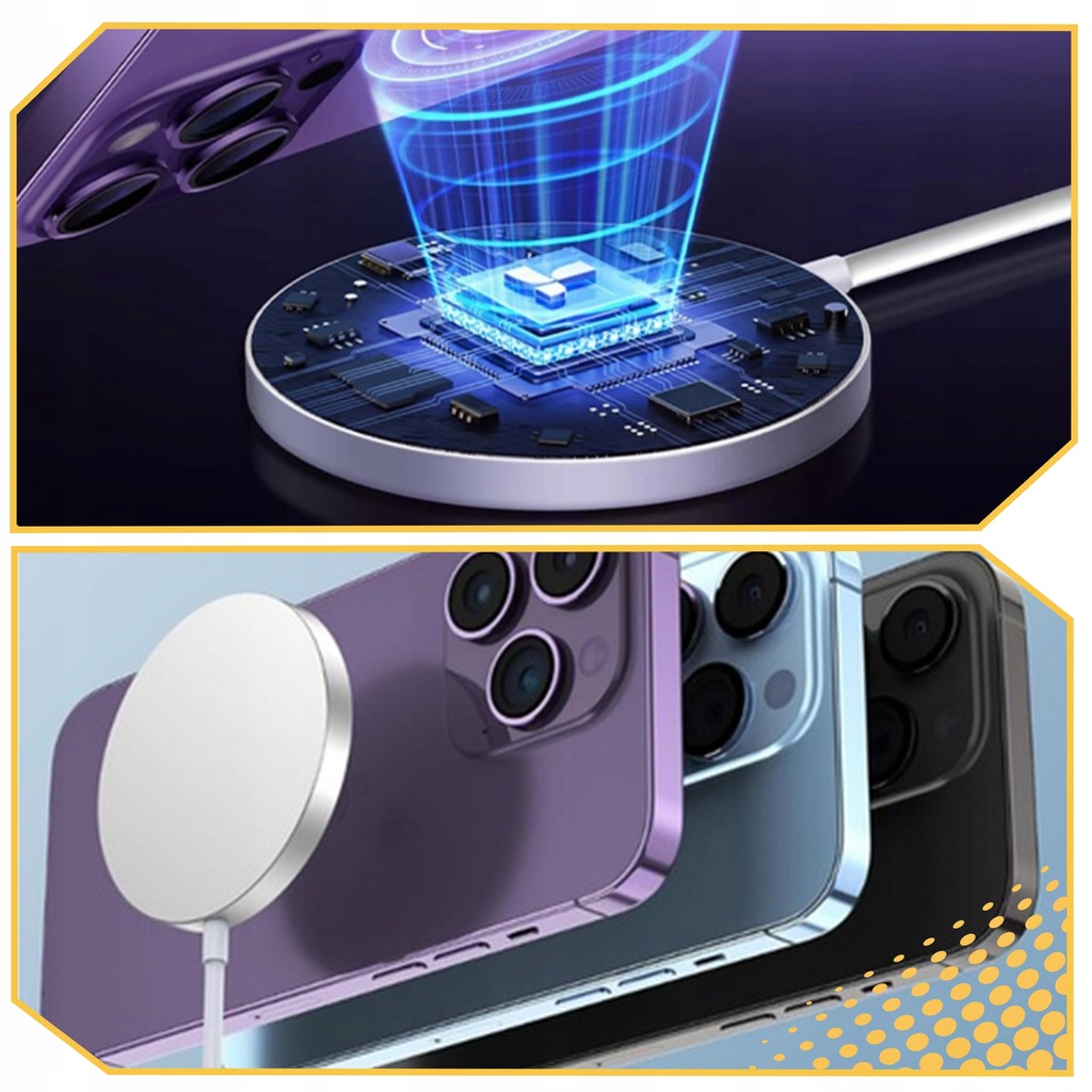ŁADOWARKA INDUKCYJNA BEZPRZEWODOWA DO MAGSAFE IPHONE 12 13 14 15 SZYBKA 15W Kod producenta MC4 do XIAOMI SAMSUNG IPHONE REALME PRO MAX